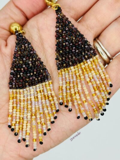 Chocolate & Pearl Fringe Earrings