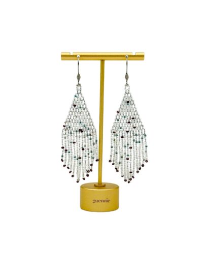 Silver Reflection Silver Hook Fringe Earrings