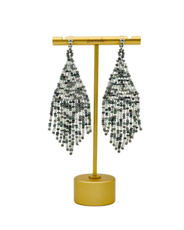 Sunken Treasure Silver Stud Fringe Earrings