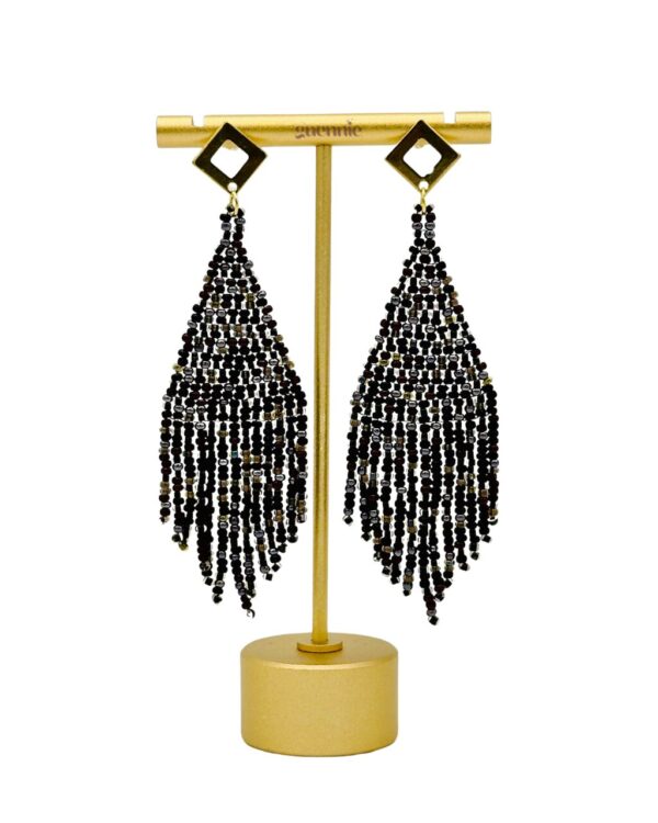 Whipped Chocolate Gold Diamond Stud Fringe Earrings