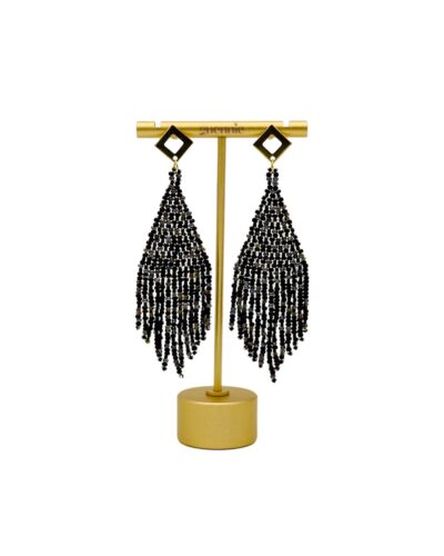 Whipped Chocolate Gold Diamond Stud Fringe Earrings