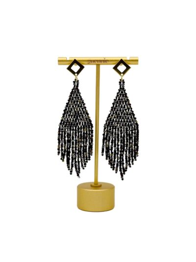 Whipped Chocolate Gold Diamond Stud Fringe Earrings