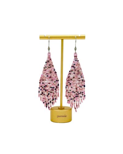 carnival pink fringe earrings