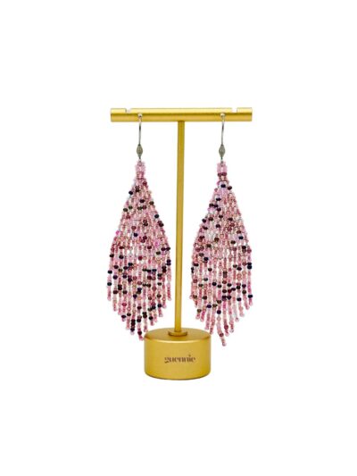 carnival pink fringe earrings